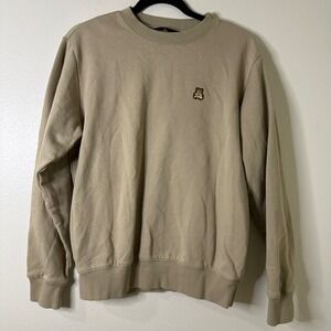 Teddy Fresh Bear Embroidered Crewneck Sweatshirt Tan XS